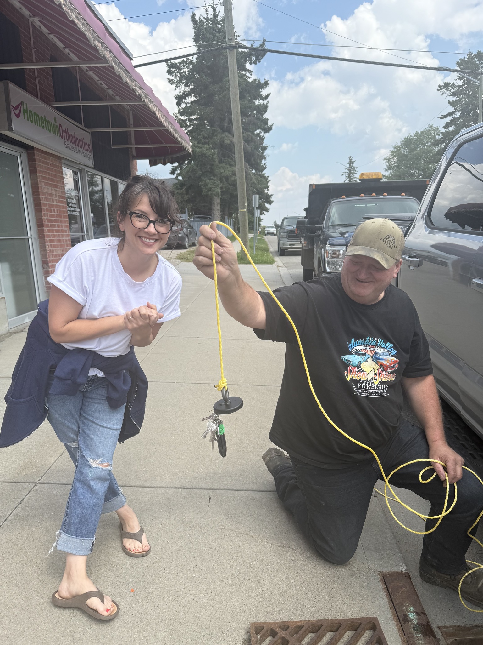 Lyle magnet fishing for keys